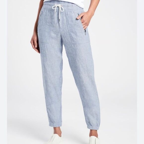 Athleta Blue Cabo Linen Jogger, 6 - Picture 1 of 12